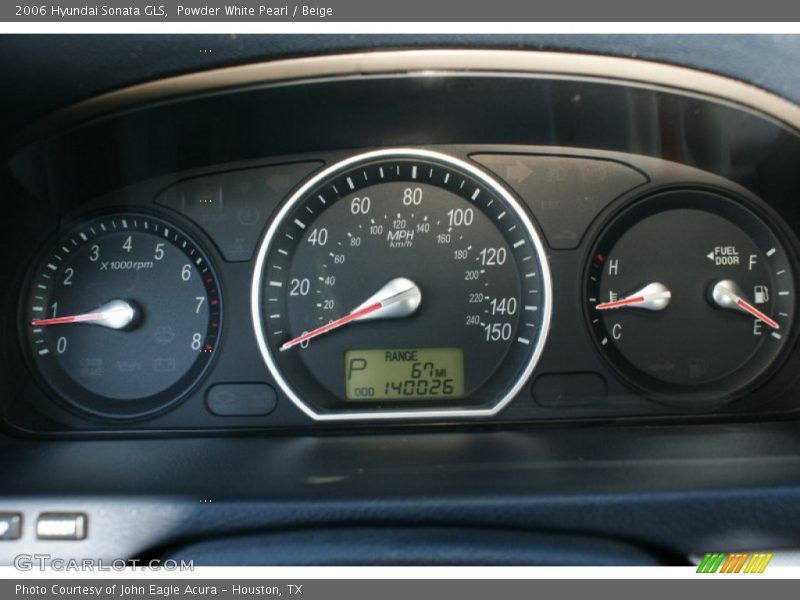 Powder White Pearl / Beige 2006 Hyundai Sonata GLS