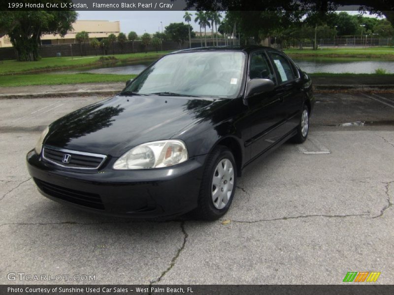 Flamenco Black Pearl / Gray 1999 Honda Civic LX Sedan