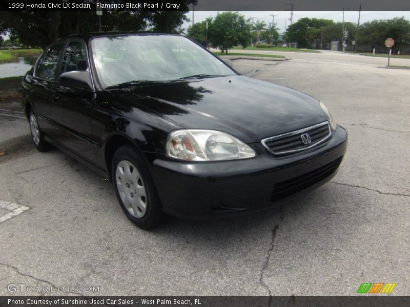 Flamenco Black Pearl / Gray 1999 Honda Civic LX Sedan