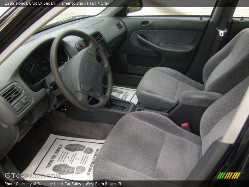 Flamenco Black Pearl / Gray 1999 Honda Civic LX Sedan