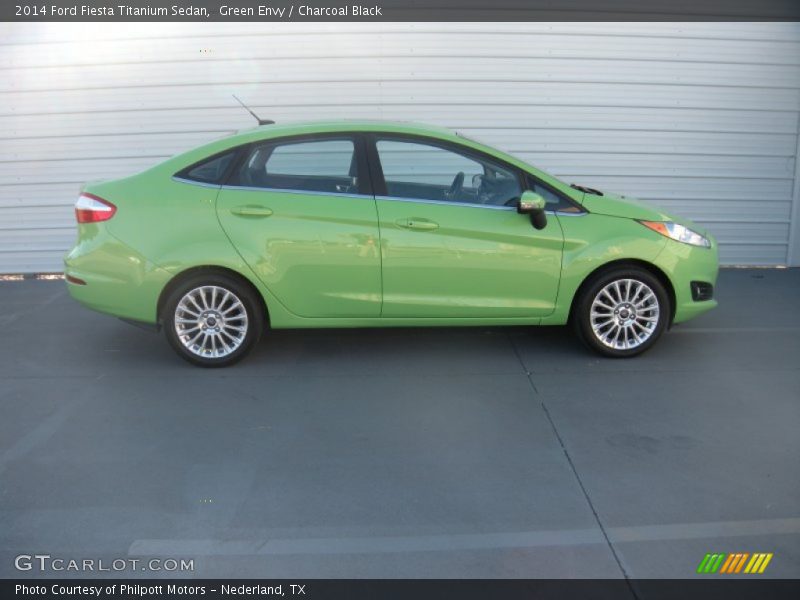 Green Envy / Charcoal Black 2014 Ford Fiesta Titanium Sedan