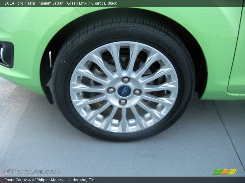 Green Envy / Charcoal Black 2014 Ford Fiesta Titanium Sedan