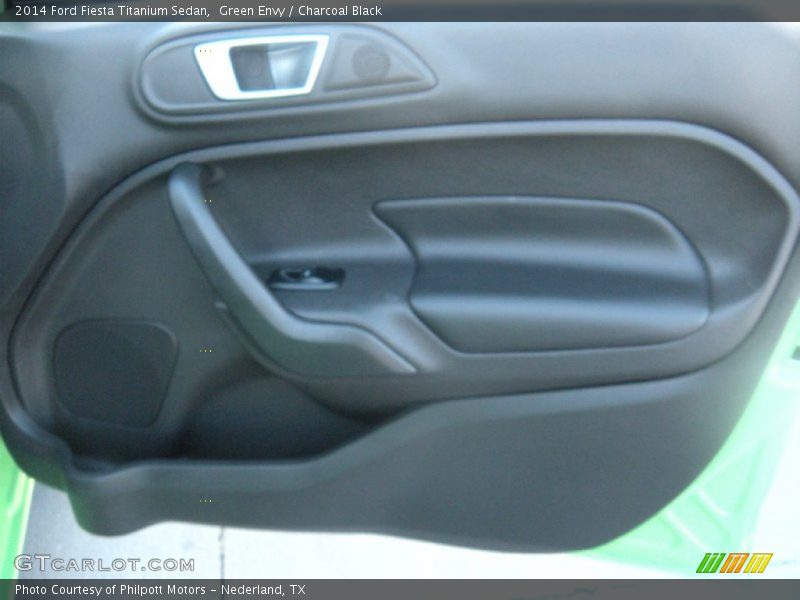 Green Envy / Charcoal Black 2014 Ford Fiesta Titanium Sedan