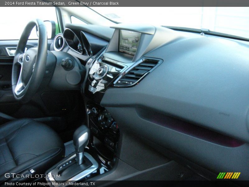 Green Envy / Charcoal Black 2014 Ford Fiesta Titanium Sedan
