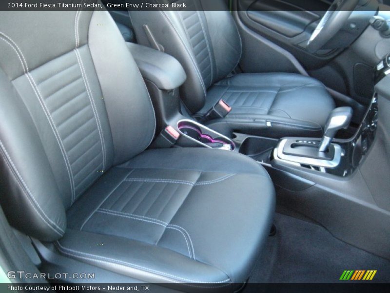 Green Envy / Charcoal Black 2014 Ford Fiesta Titanium Sedan