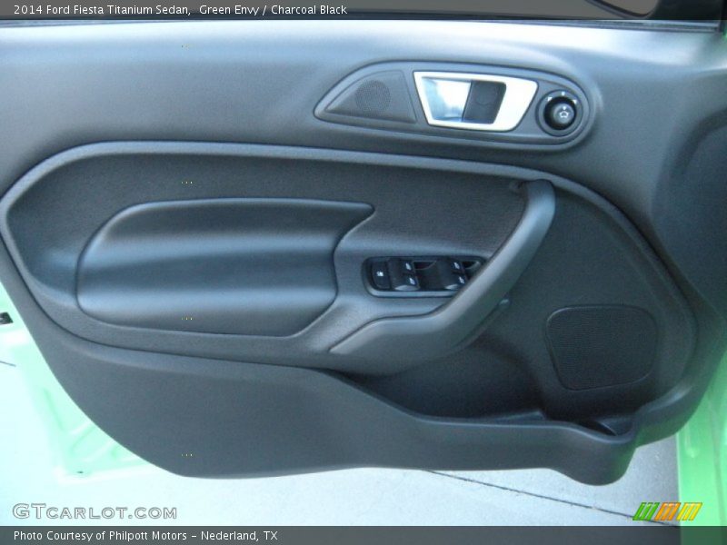 Green Envy / Charcoal Black 2014 Ford Fiesta Titanium Sedan