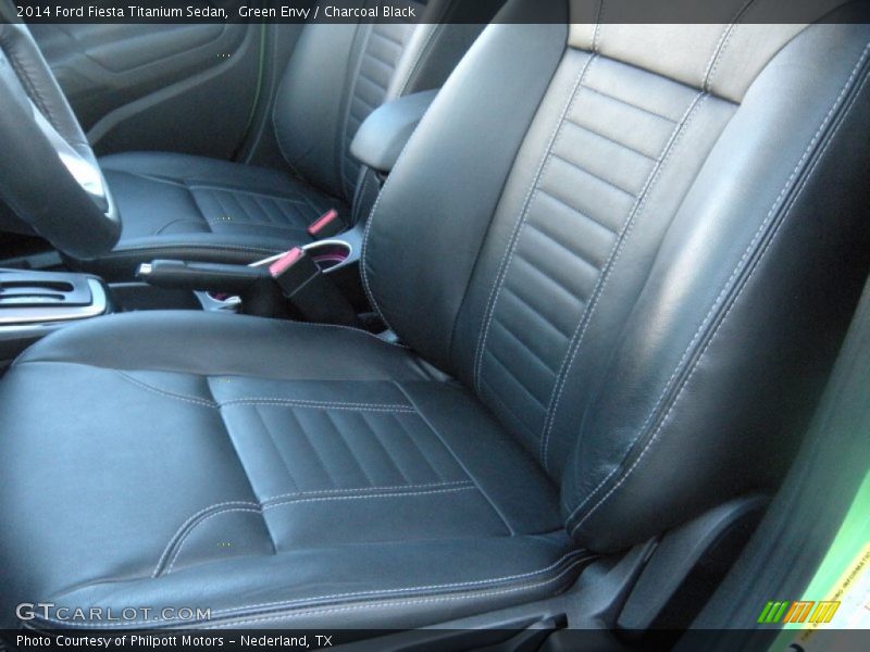 Green Envy / Charcoal Black 2014 Ford Fiesta Titanium Sedan