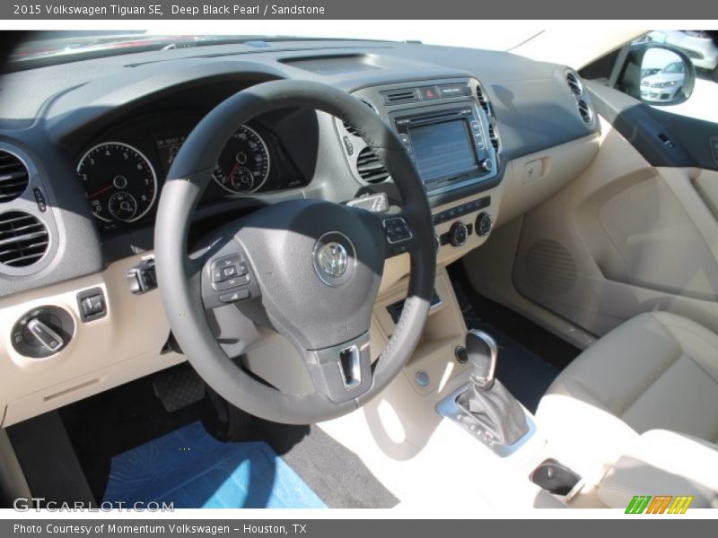 Deep Black Pearl / Sandstone 2015 Volkswagen Tiguan SE