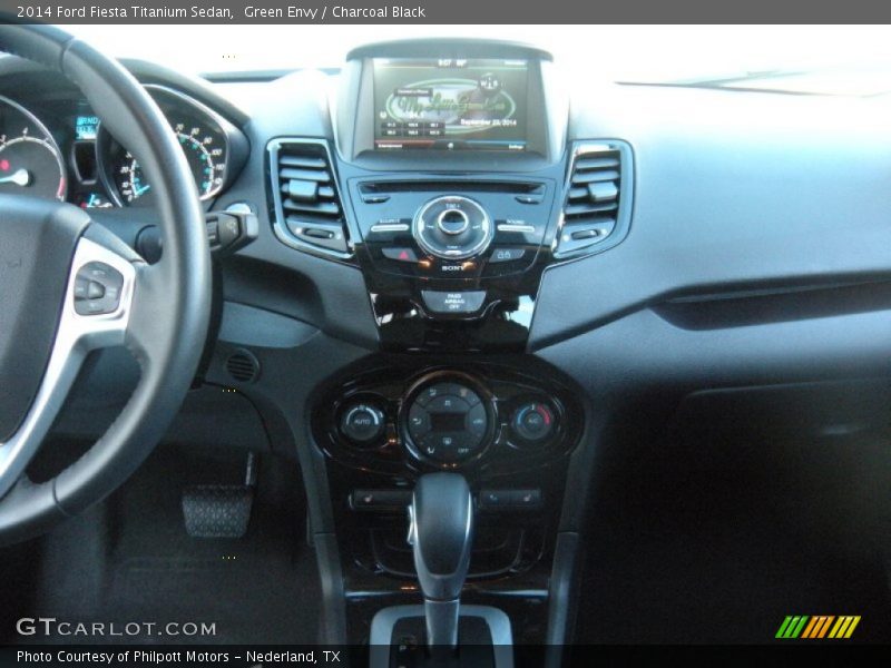 Green Envy / Charcoal Black 2014 Ford Fiesta Titanium Sedan