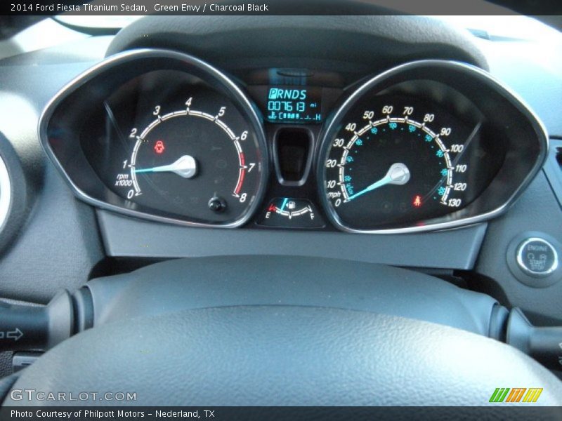 Green Envy / Charcoal Black 2014 Ford Fiesta Titanium Sedan