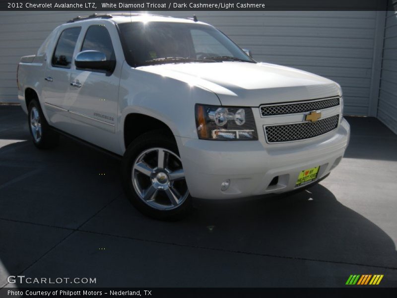 White Diamond Tricoat / Dark Cashmere/Light Cashmere 2012 Chevrolet Avalanche LTZ