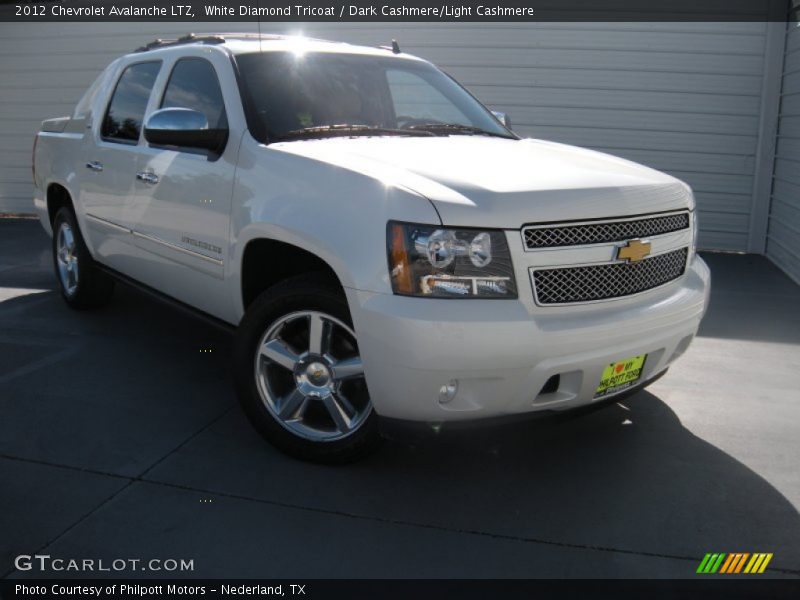 White Diamond Tricoat / Dark Cashmere/Light Cashmere 2012 Chevrolet Avalanche LTZ
