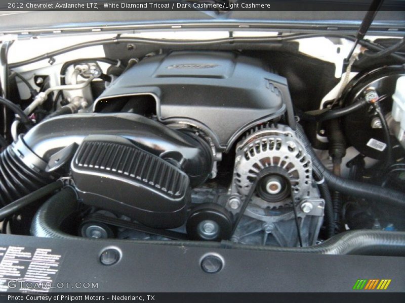 White Diamond Tricoat / Dark Cashmere/Light Cashmere 2012 Chevrolet Avalanche LTZ