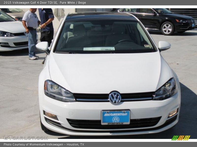 Pure White / Beige 2015 Volkswagen Golf 4 Door TDI SE