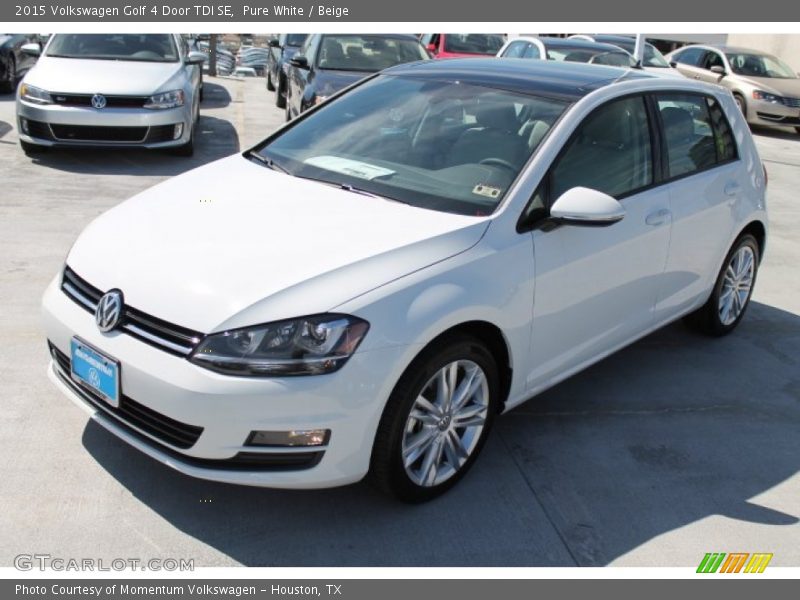 Pure White / Beige 2015 Volkswagen Golf 4 Door TDI SE