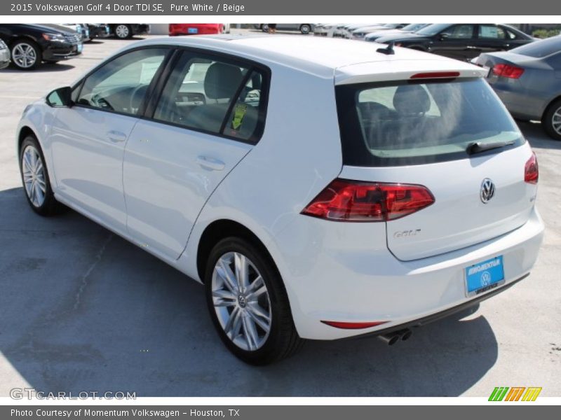 Pure White / Beige 2015 Volkswagen Golf 4 Door TDI SE