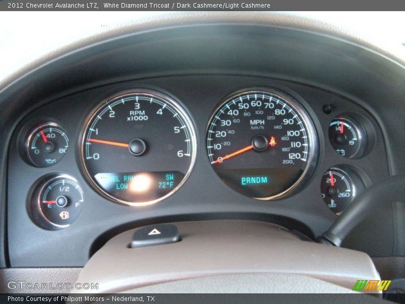 White Diamond Tricoat / Dark Cashmere/Light Cashmere 2012 Chevrolet Avalanche LTZ
