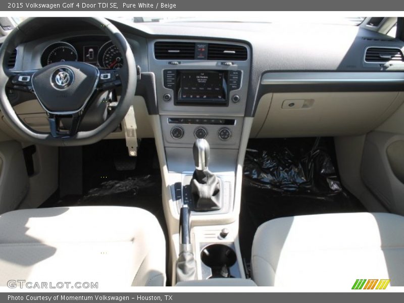 Pure White / Beige 2015 Volkswagen Golf 4 Door TDI SE