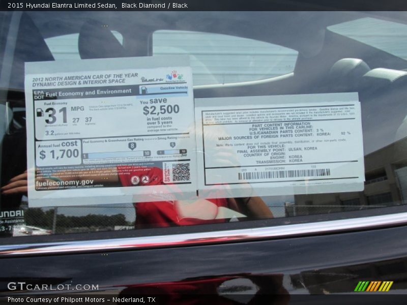 Black Diamond / Black 2015 Hyundai Elantra Limited Sedan