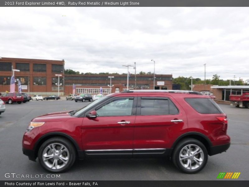 Ruby Red Metallic / Medium Light Stone 2013 Ford Explorer Limited 4WD
