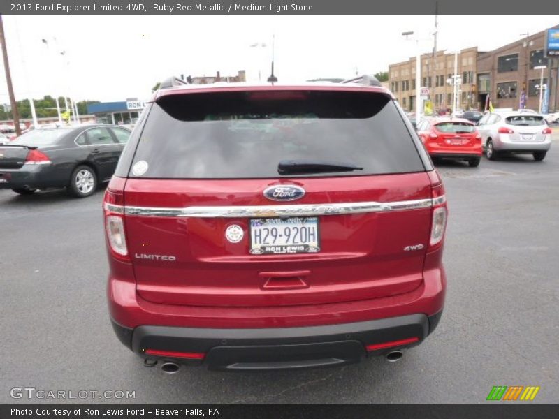 Ruby Red Metallic / Medium Light Stone 2013 Ford Explorer Limited 4WD