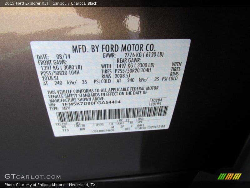 Caribou / Charcoal Black 2015 Ford Explorer XLT