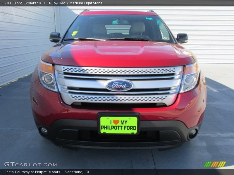 Ruby Red / Medium Light Stone 2015 Ford Explorer XLT