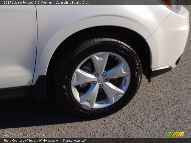 Satin White Pearl / Gray 2015 Subaru Forester 2.5i Premium