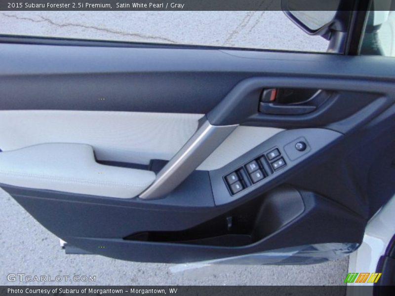 Satin White Pearl / Gray 2015 Subaru Forester 2.5i Premium