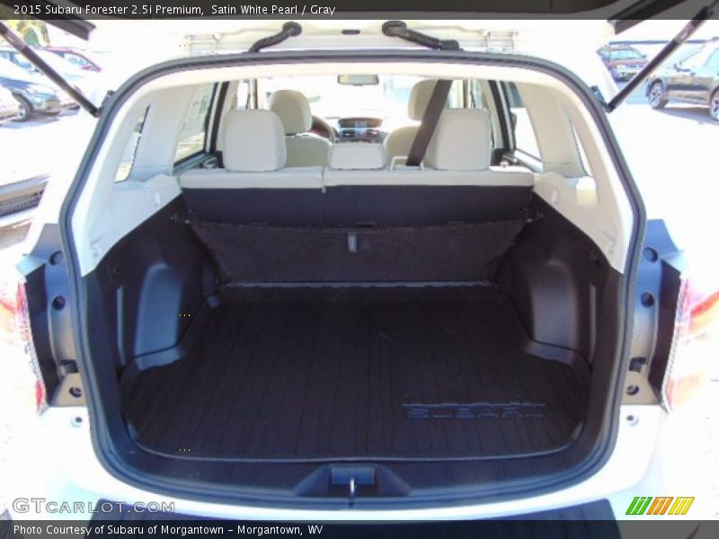 Satin White Pearl / Gray 2015 Subaru Forester 2.5i Premium