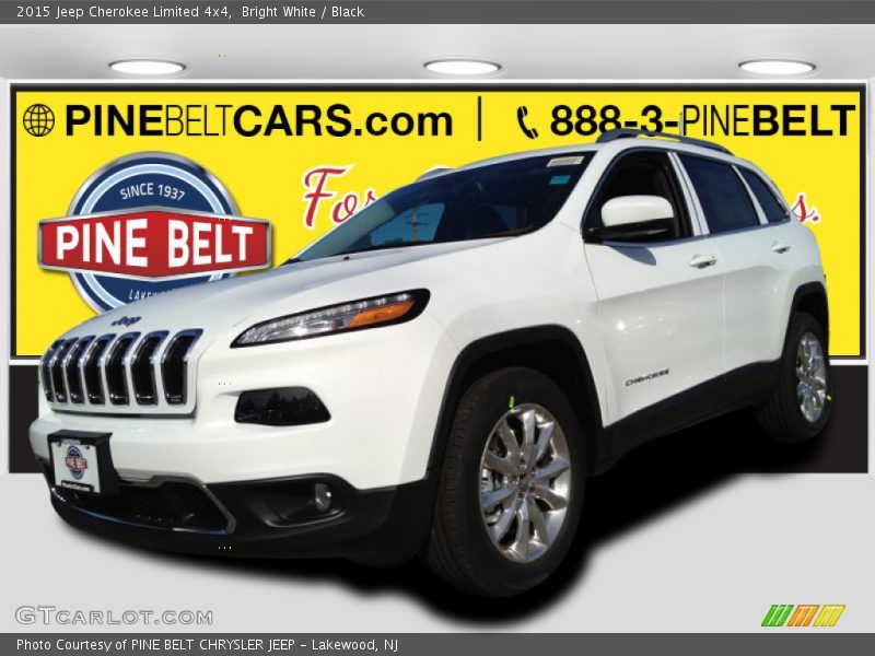 Bright White / Black 2015 Jeep Cherokee Limited 4x4