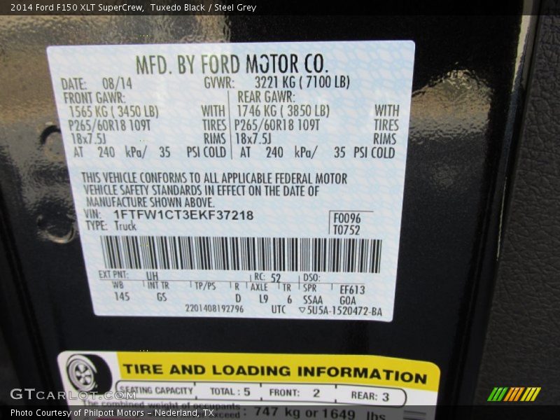 Tuxedo Black / Steel Grey 2014 Ford F150 XLT SuperCrew