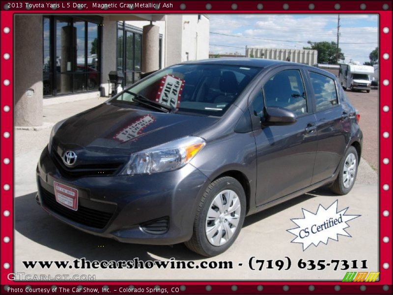 Magnetic Gray Metallic / Ash 2013 Toyota Yaris L 5 Door
