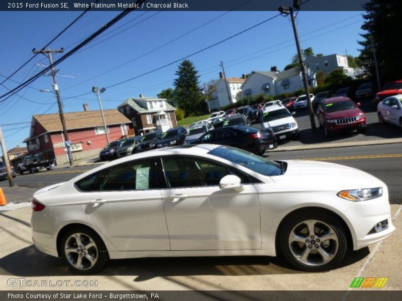 White Platinum Metallic / Charcoal Black 2015 Ford Fusion SE