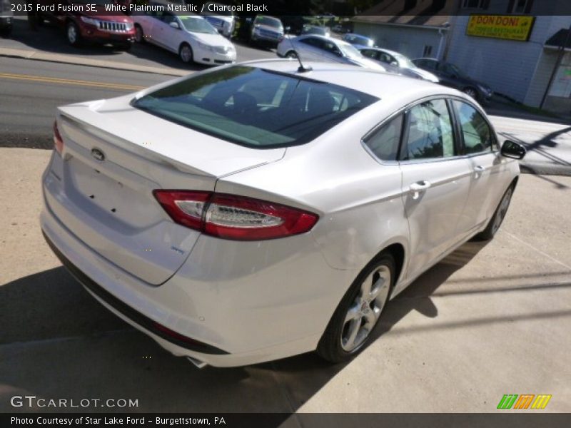 White Platinum Metallic / Charcoal Black 2015 Ford Fusion SE