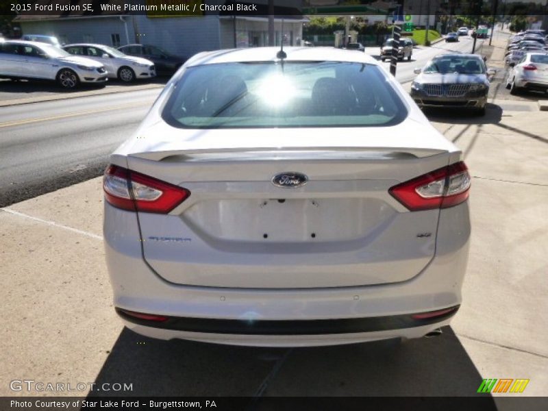 White Platinum Metallic / Charcoal Black 2015 Ford Fusion SE