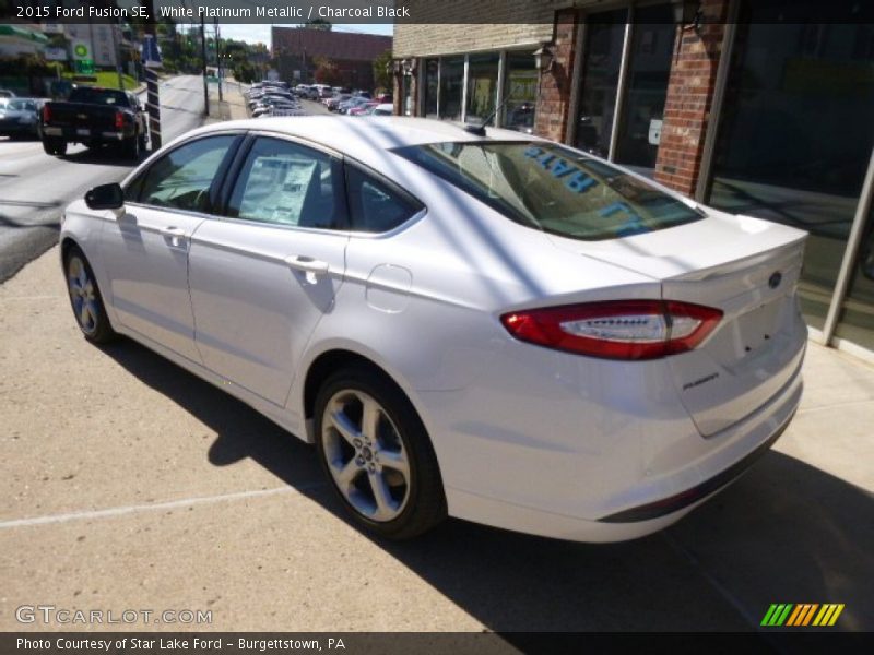 White Platinum Metallic / Charcoal Black 2015 Ford Fusion SE