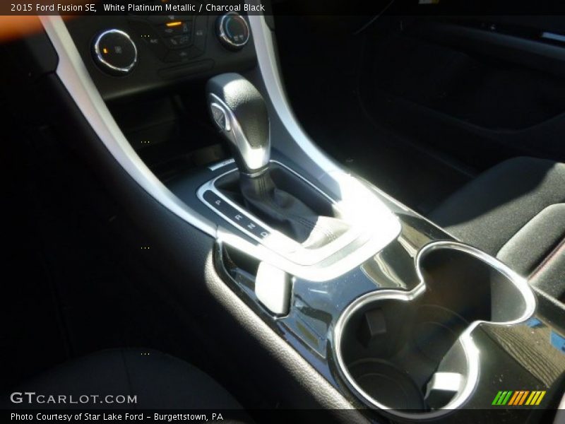 White Platinum Metallic / Charcoal Black 2015 Ford Fusion SE