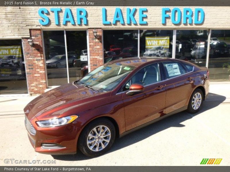 Bronze Fire Metallic / Earth Gray 2015 Ford Fusion S
