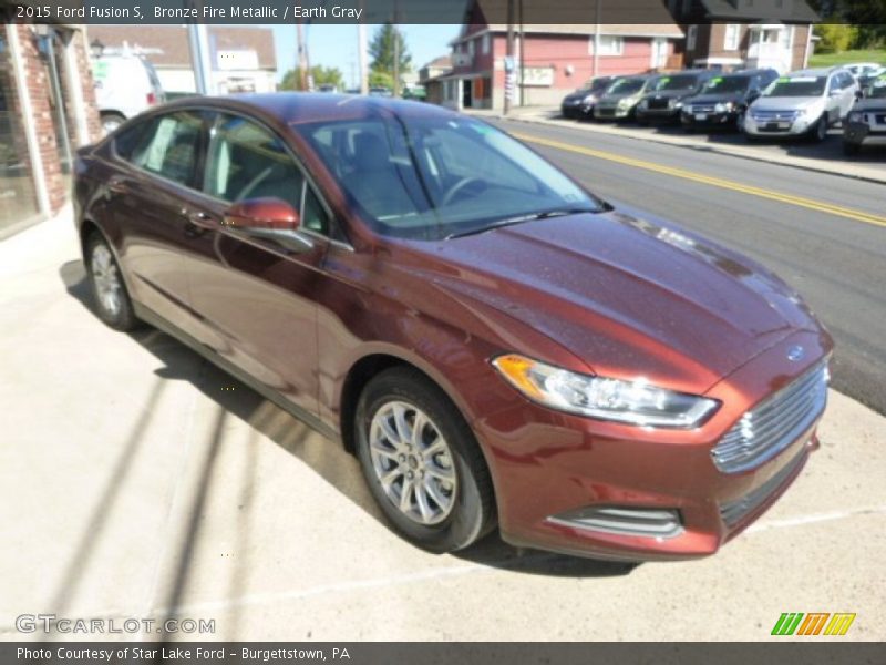 Bronze Fire Metallic / Earth Gray 2015 Ford Fusion S