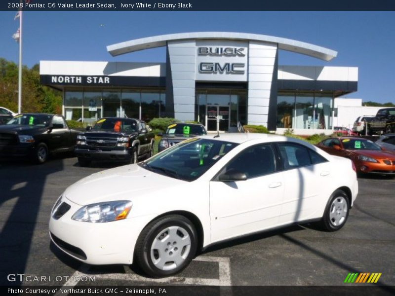 Ivory White / Ebony Black 2008 Pontiac G6 Value Leader Sedan