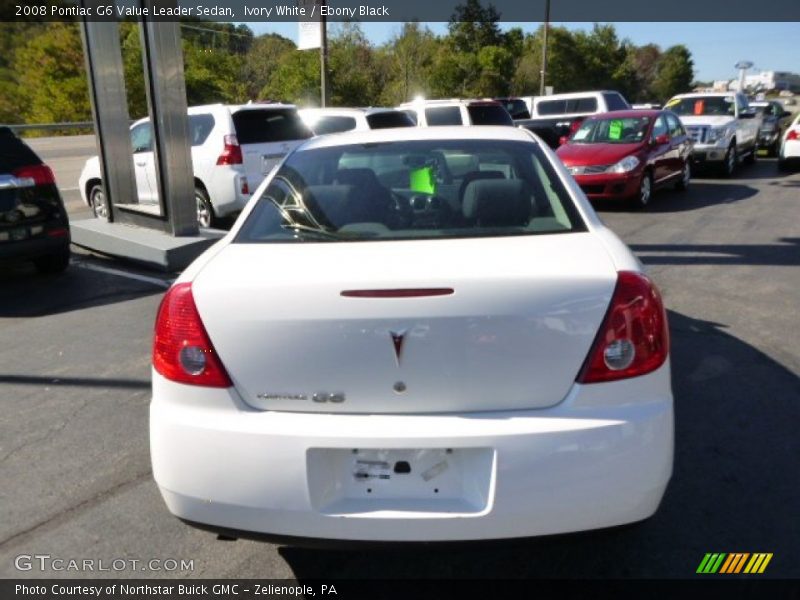 Ivory White / Ebony Black 2008 Pontiac G6 Value Leader Sedan