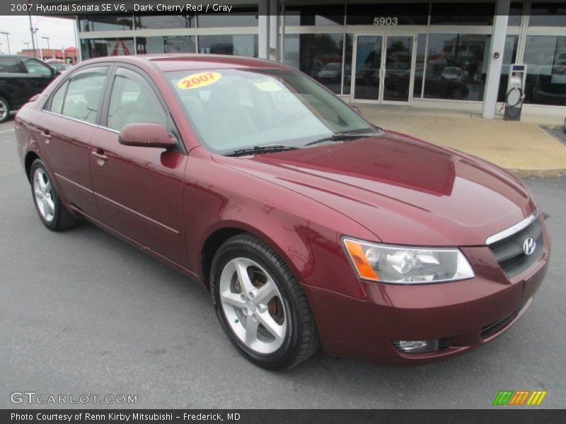 Dark Cherry Red / Gray 2007 Hyundai Sonata SE V6