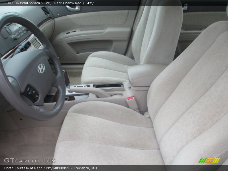 Dark Cherry Red / Gray 2007 Hyundai Sonata SE V6