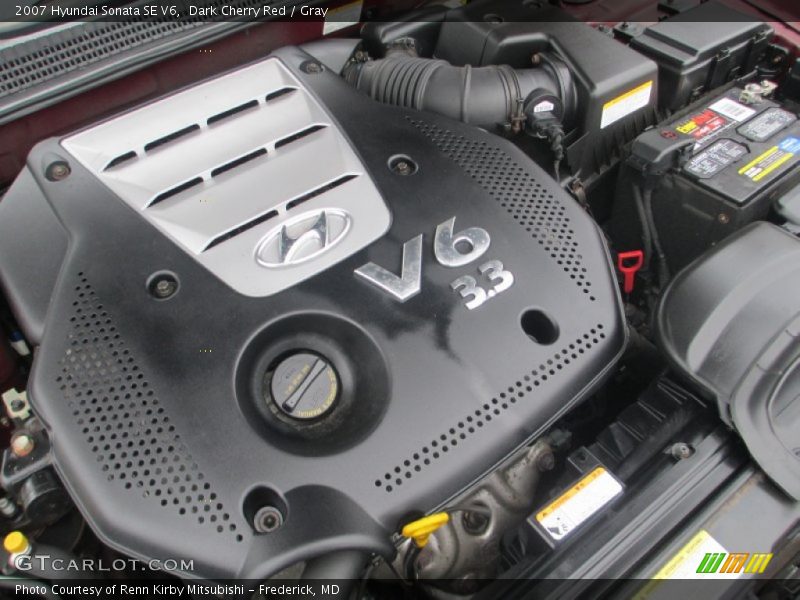 Dark Cherry Red / Gray 2007 Hyundai Sonata SE V6