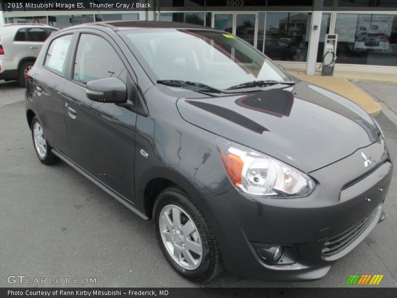 Thunder Gray / Black 2015 Mitsubishi Mirage ES