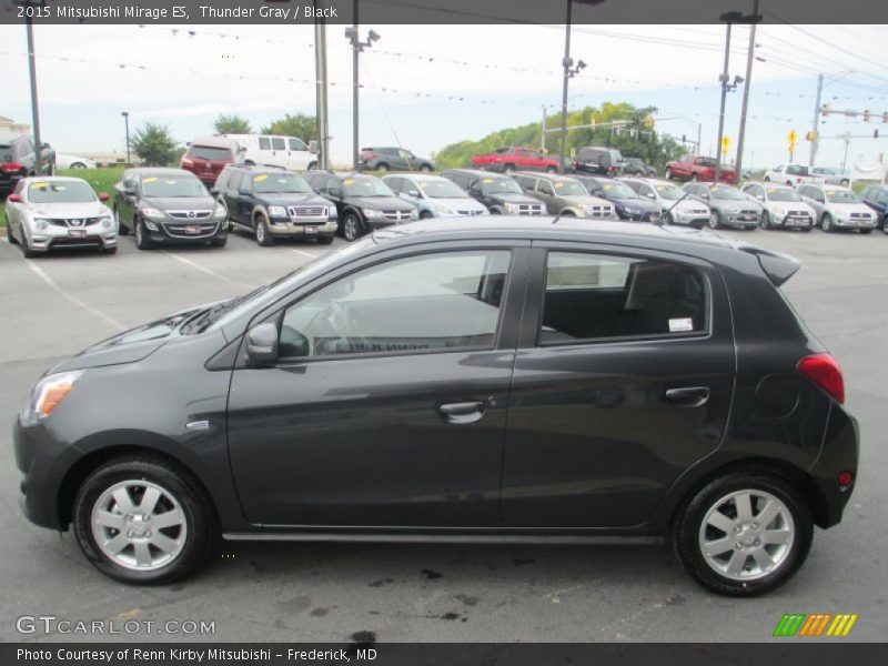 Thunder Gray / Black 2015 Mitsubishi Mirage ES