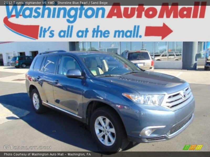Shoreline Blue Pearl / Sand Beige 2012 Toyota Highlander V6 4WD