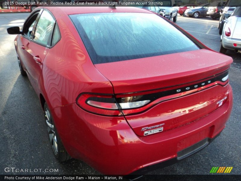 Redline Red 2 Coat Pearl / Black/Light Tungsten Accent Stitching 2015 Dodge Dart Rallye