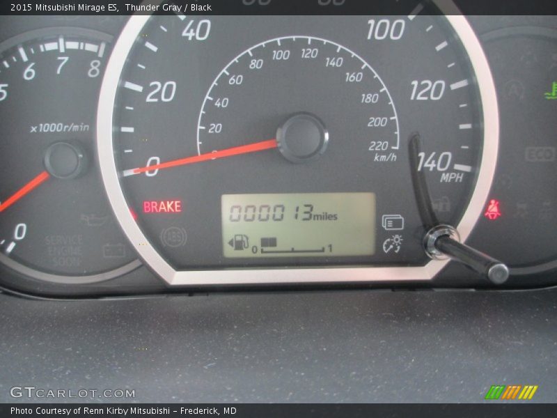 Thunder Gray / Black 2015 Mitsubishi Mirage ES